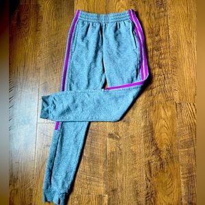 EUC Girls Adidas Sweatpants Grey and Magenta Size 14 L